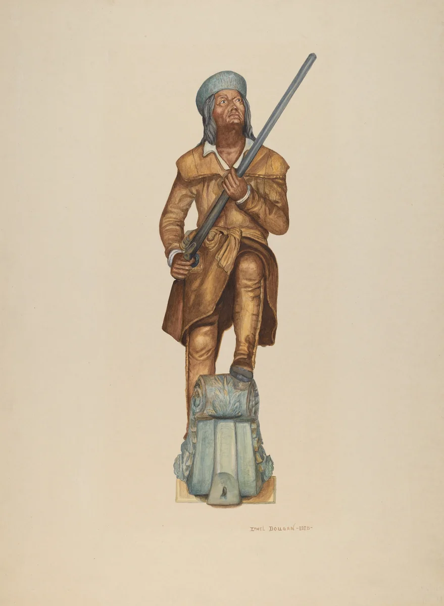 Figurehead: Davy Crockett by Ethel Dougan, index of american design, 1938