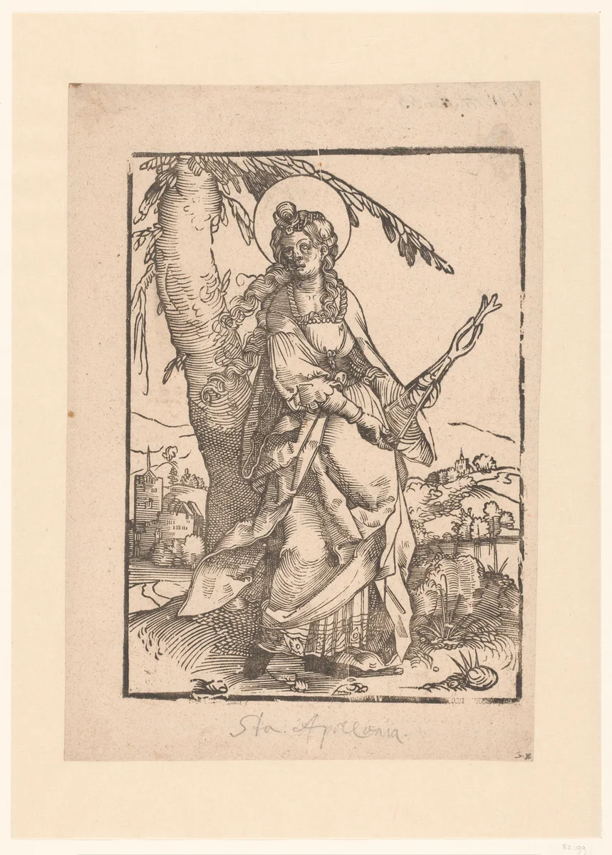 Heilige Apollonia by anonymous, print, 1510-1550