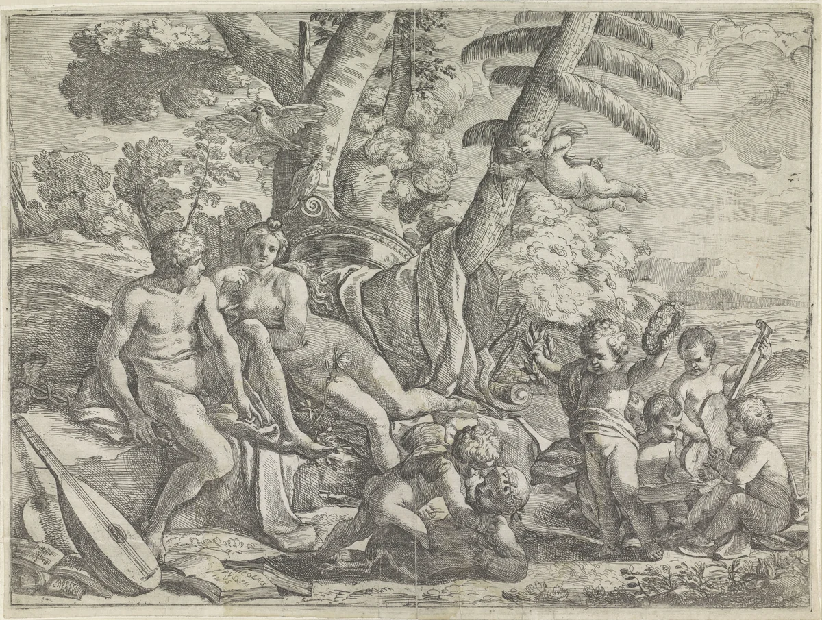 Venus en Mercurius by Fabrizio Chiari, print, 1636