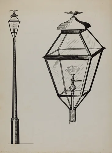 Eagle Lamp and Post by Florence Huston, index of american design, 1936