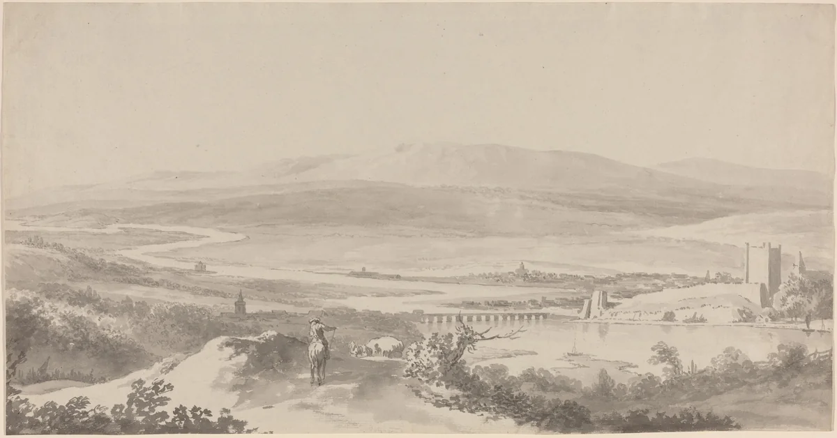 Panorama of the Danube near Grinzing by Martin von Molitor, drawing, 1790-1800