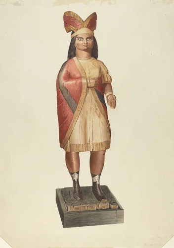 Cigar Store Indian by Henry Tomaszewski, index of american design, 1938