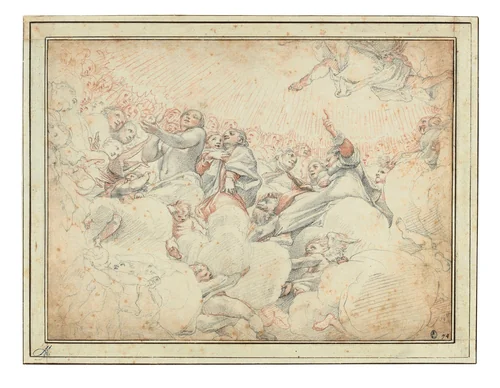 Assumption of the Virgin by Federico Zuccaro Antonio da Correggio, drawing, 1607-1608