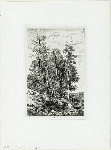Birches and Oaks by Henri Joseph Harpignies, print, 1848