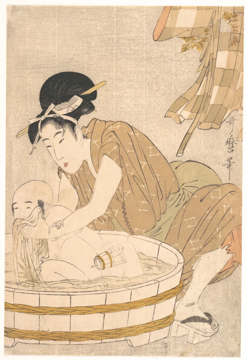 Bathtime (Gyōzui) by Kitagawa Utamaro (喜多川歌麿), print, 1791-1811