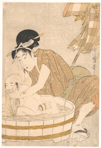 Bathtime (Gyōzui) by Kitagawa Utamaro (喜多川歌麿), print, 1791-1811