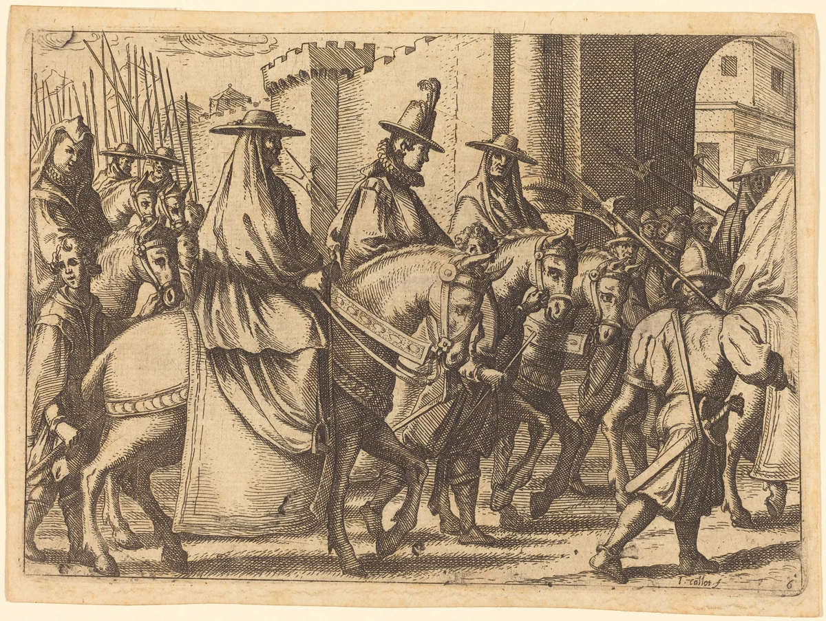 Entry into Ferrara by Jacques Callot, print, 1612