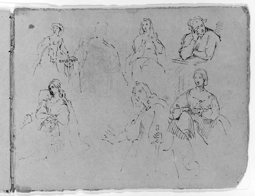 Inside Back Cover (from Sketchbook) by Thomas Sully, artwork, 1810-1820