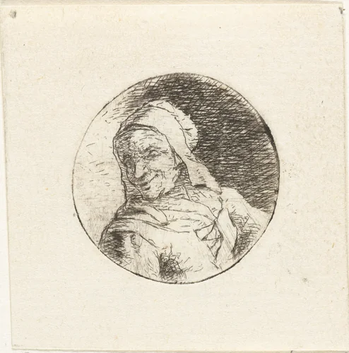 Buste van een onbekende vrouw by Christina Chalon, print, 1758-1808