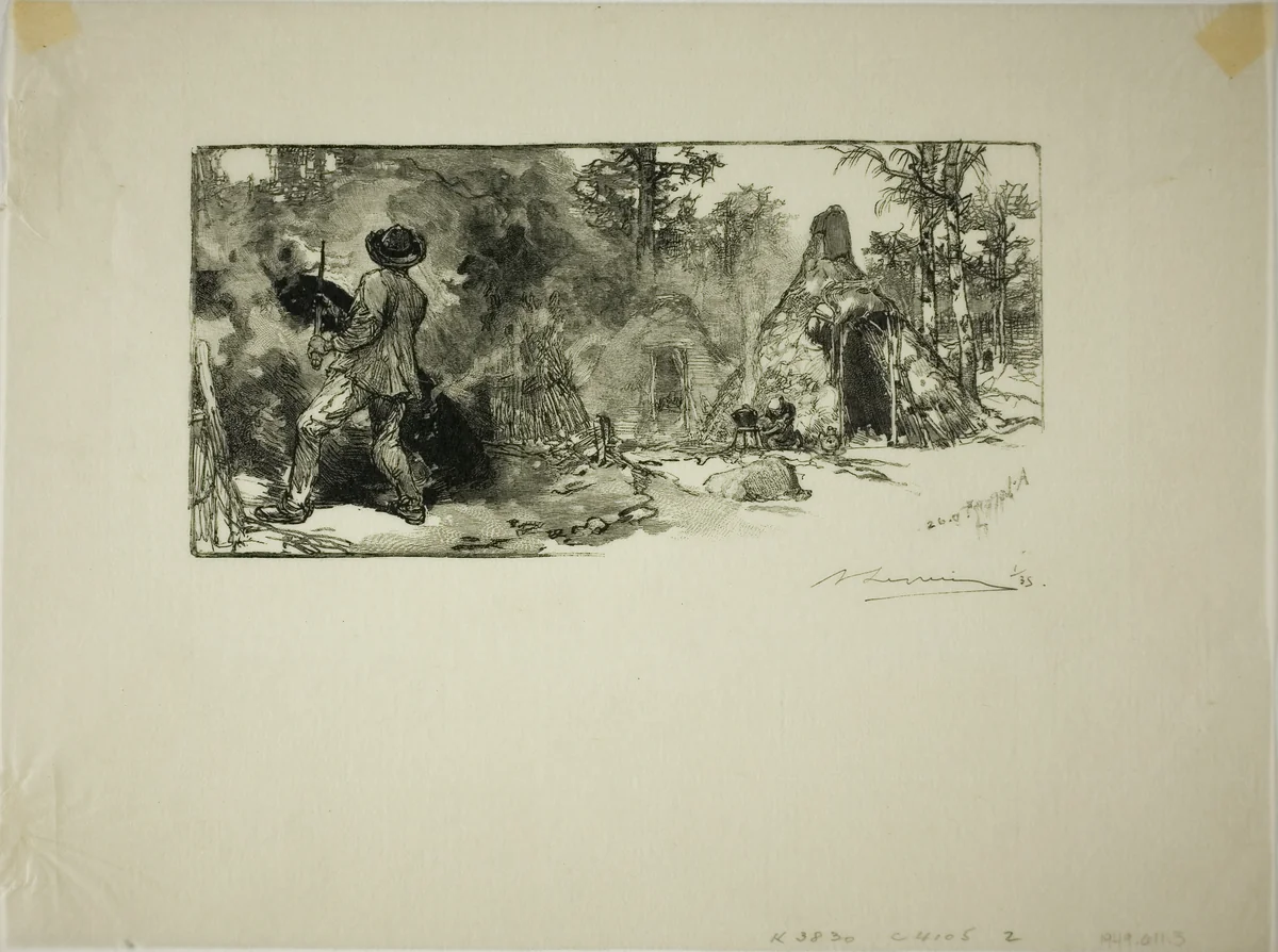The Charcoal Burners by Louis Auguste Lepère, print, 1908