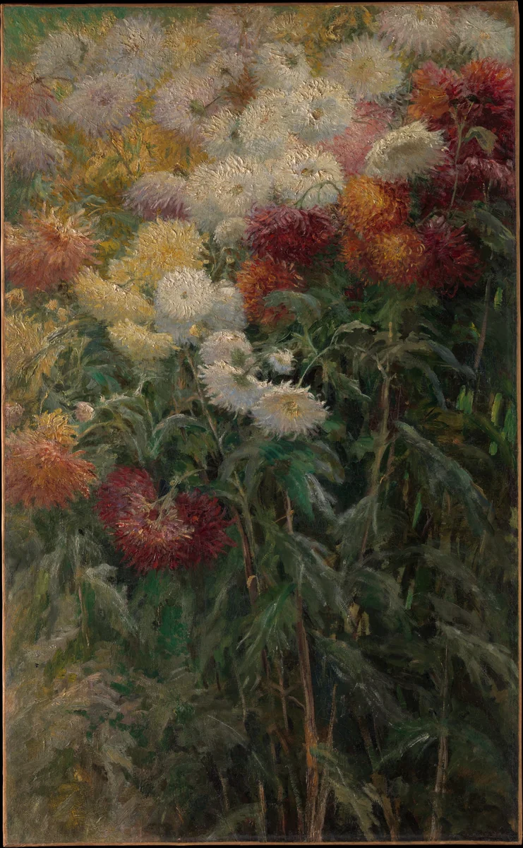 Chrysanthemums in the Garden at Petit-Gennevilliers by Gustave Caillebotte, painting, 1893