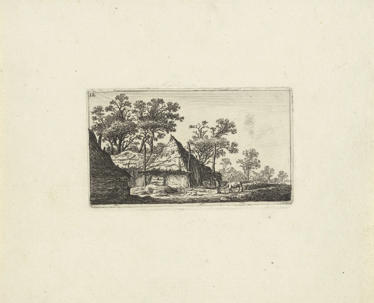 Landschap met hooiberg by Hendrik Schwegman, print, 1786