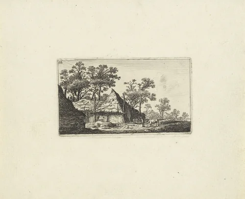Landschap met hooiberg by Hendrik Schwegman, print, 1786