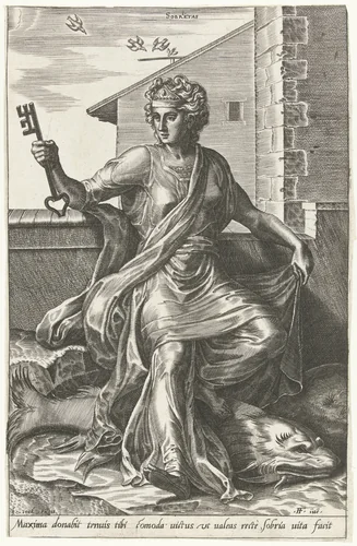 Soberheid (Sobrietas) by Cornelis Cort, print, 1560