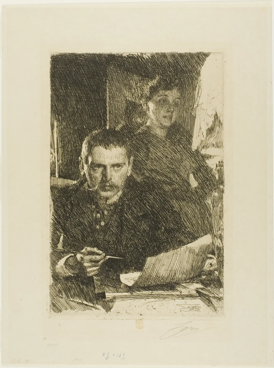 Zorn and His Wife by Anders Zorn, print, 1890