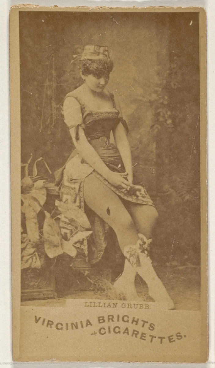 Lillian Grubb, from the Actors and Actresses series (N45, Type 1) for Virginia Brights Cigarettes by Allen & Ginter, photograph, 1885-1891