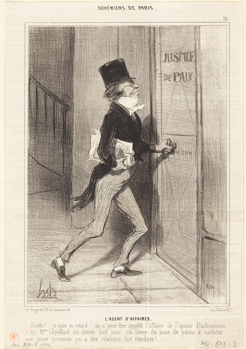 L'Agent d'affaires by Honoré Daumier, print, 1842