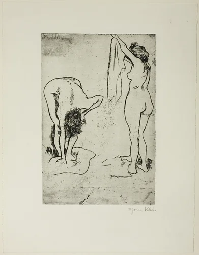 Two Women Drying Themselves by Suzanne Valadon, print, 1895
