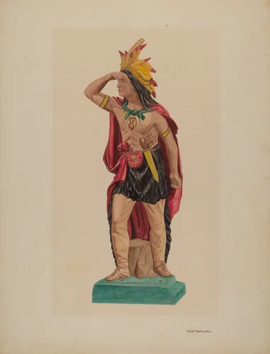 Cigar Store Indian by Violet Hartenstein, index of american design, 1941