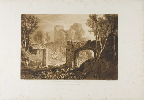 East Gate, Winchelsea, plate 67 from Liber Studiorum by Joseph Mallord William Turner, print, 1819