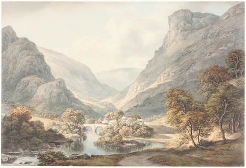 A View of Dovedale by John Glover, drawing, 1825