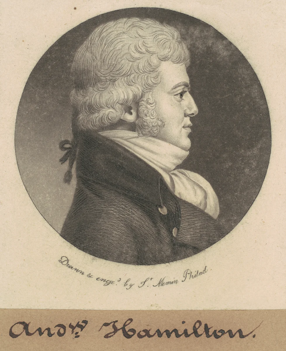 Andrew Hamilton by Charles B. J. Févret de Saint-Mémin, print, 1799