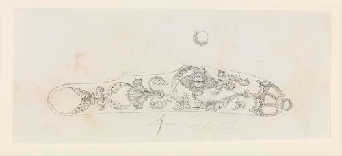 Design for the Decoration of the Side Plate of a Firearm by Nicolas Noël Boutet, drawing, 1772-1830