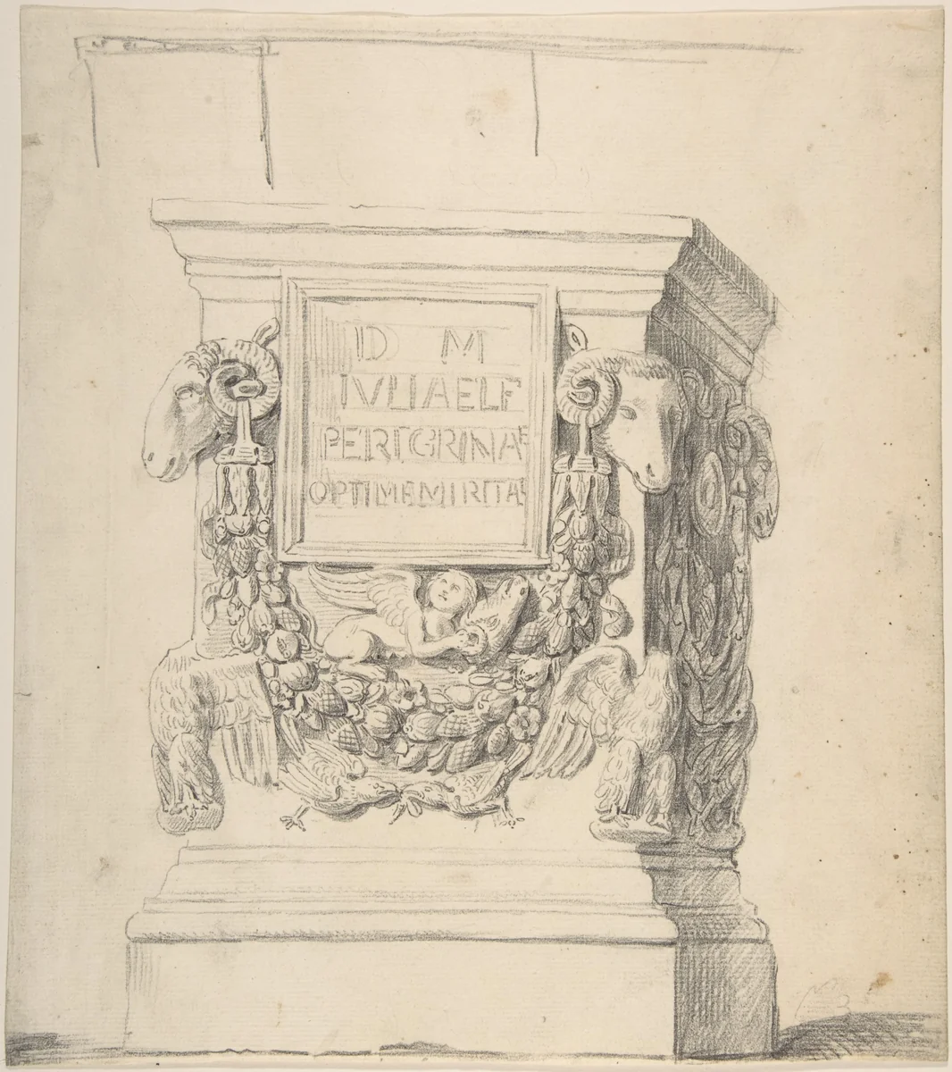 Sketch of a Classical Pedestal by Thomas Hardwick, drawing, 1776-1779