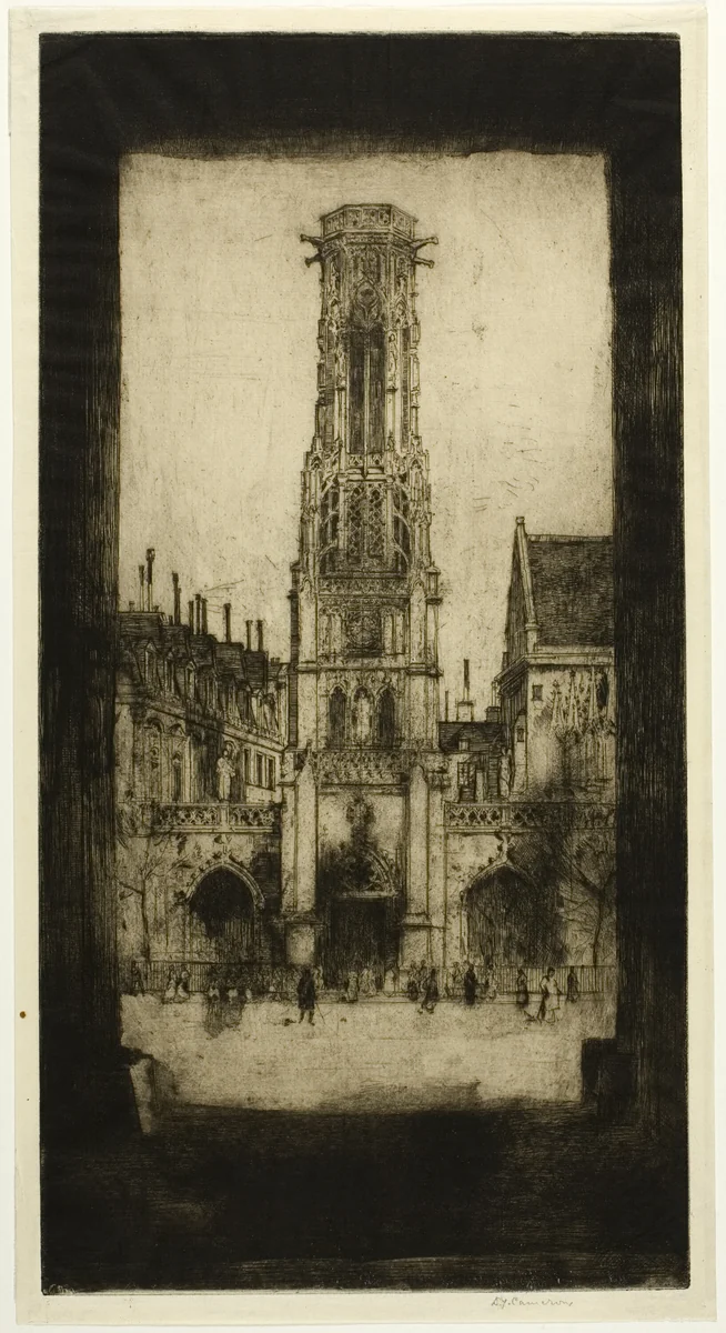 Saint Germain l'Auxerrois, plate two from the Paris Set by David Young Cameron, print, 1904