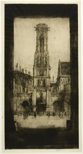 Saint Germain l'Auxerrois, plate two from the Paris Set by David Young Cameron, print, 1904