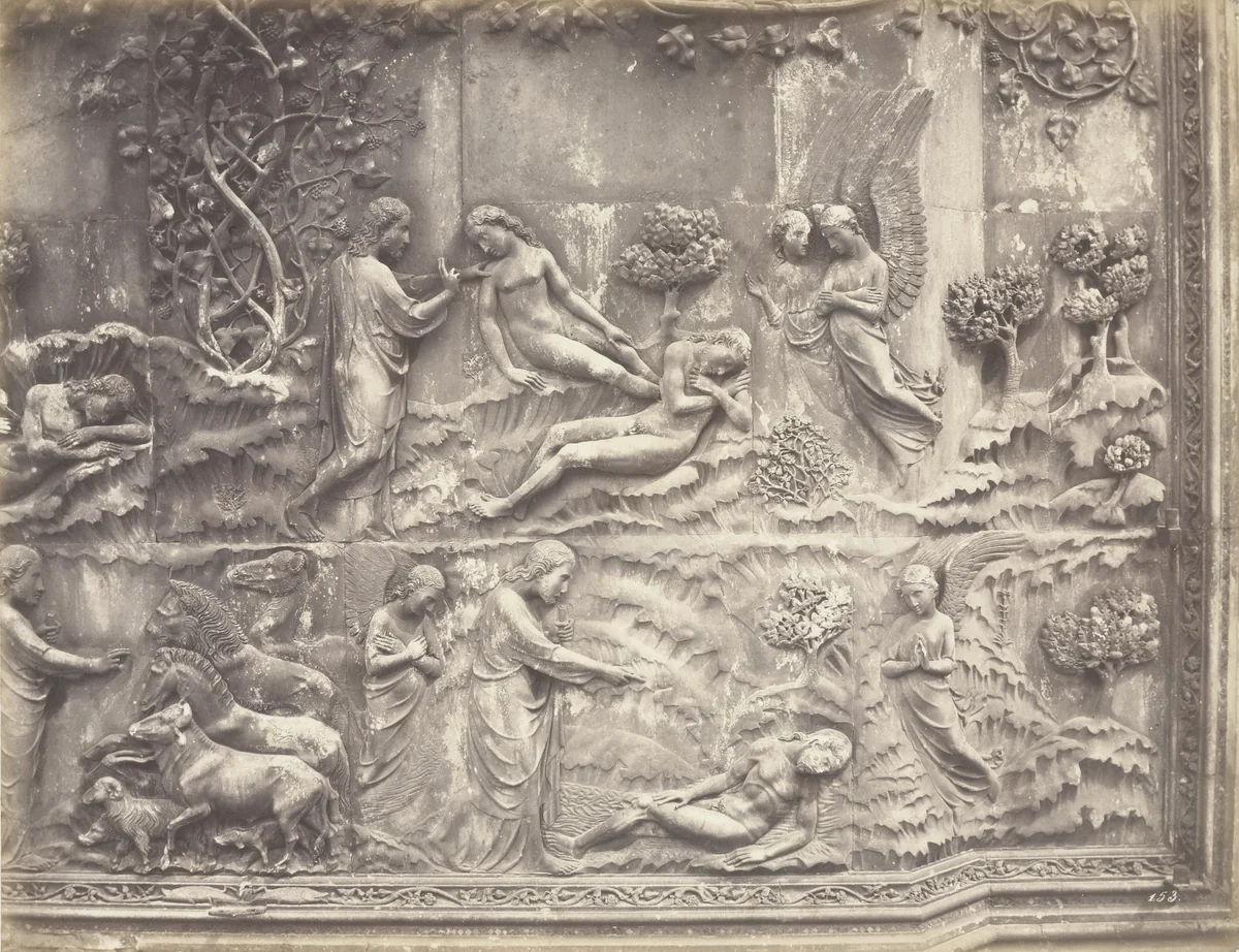 Sculptural Relief, Orvieto Cathedral by Leopoldo and Guiseppe Alinari, photograph, 1860