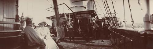 Countess Naryshkina, Count Vladimir Fredericks and Members of His Majesty's Personal Escort, Kronstadt by Unidentified Photographer, photograph, 1909