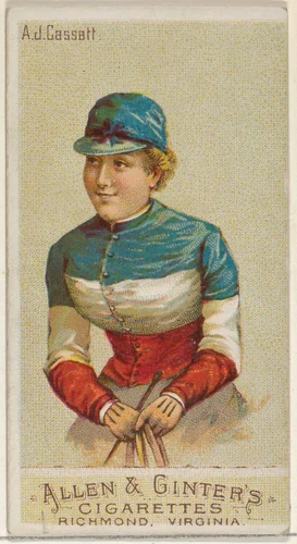 A.J. Cassatt, from the Racing Colors of the World series (N22a) for Allen & Ginter Cigarettes by Allen & Ginter, print, 1888