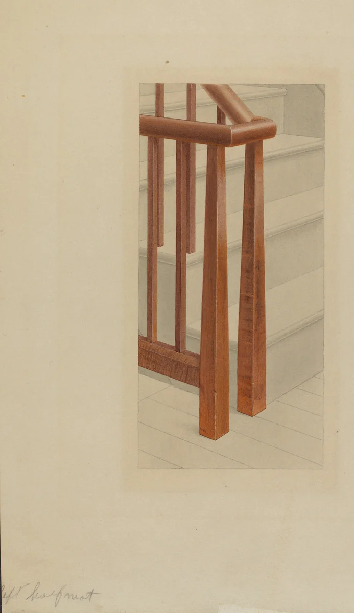 Newel Post by Alfred H. Smith, index of american design, 1937