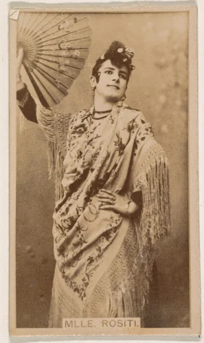 Mlle. Rositi, from the Actresses series (N245) issued by Kinney Brothers to promote Sweet Caporal Cigarettes by Kinney Brothers Tobacco Company, photograph, 1890