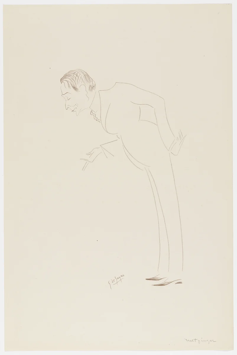 Jean Metzinger from Caricatures by Georges de Zayas: Eight Very Modern Painters, Two Sculptors and a Musician (Caricatures par Georges de Zayas: Huit peintres, deux sculpteurs et un musicien très modernes) by Georges de Zayas, print, 1919