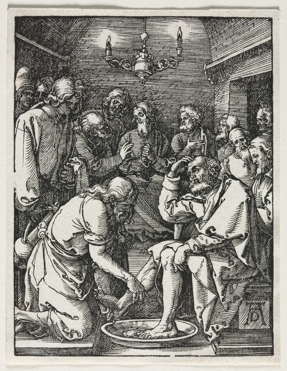 The Small Passion: Christ Washing St. Peter's Feet by Albrecht Dürer, print, 1509-1510
