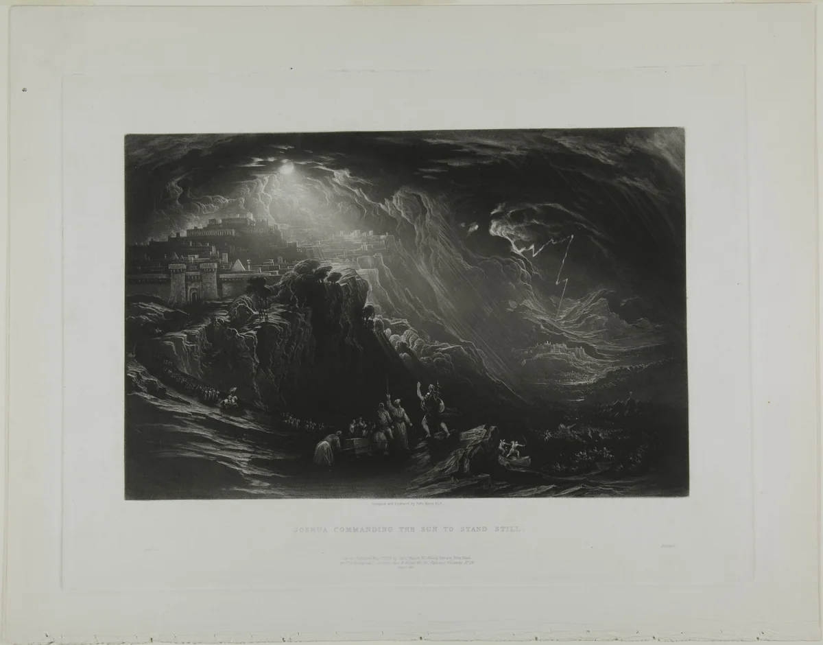Joshua Commanding the Sun to Stand Still, from Illustrations of the Bible by John Martin, print, 1835