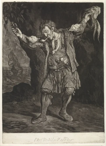 De Oost-Indiëvaarder, 1695 by Cornelis Dusart, print, 1695-1704