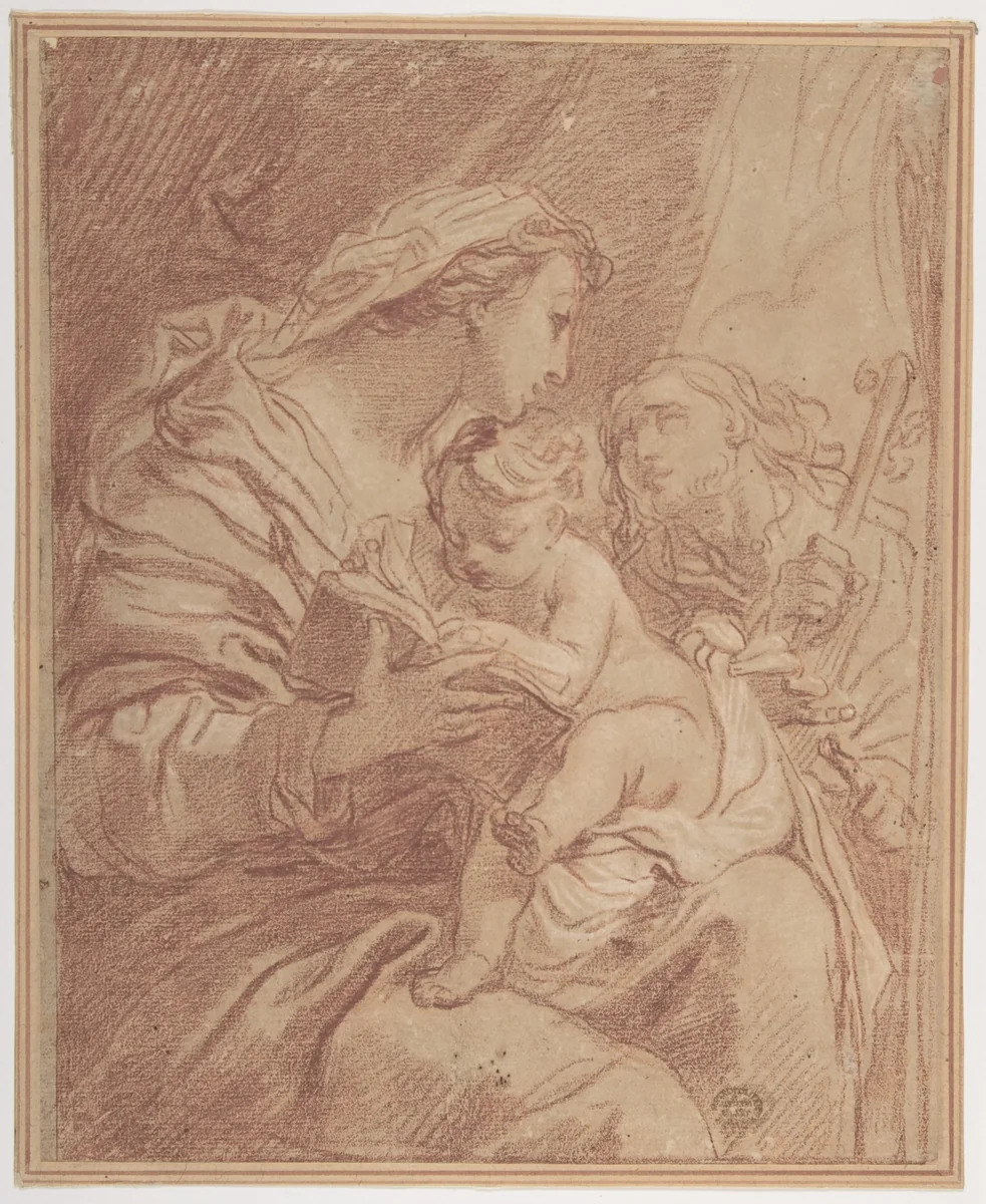 The Holy Family by Gaetano Gandolfi, drawing, 1734-1802