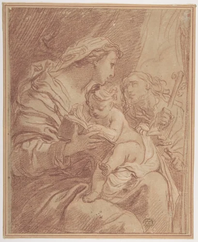 The Holy Family by Gaetano Gandolfi, drawing, 1734-1802