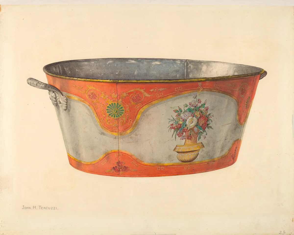 Painted Basin by John H. Tercuzzi, index of american design, 1935-1942