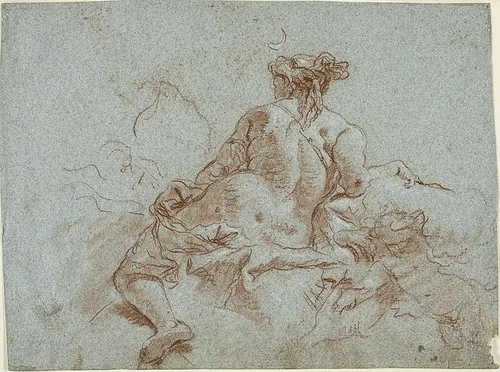 Study for Detail: The Goddess Diana by Giovanni Battista Tiepolo, drawing, 1750-1759