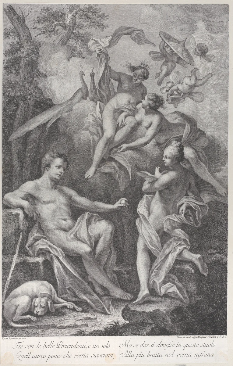 The Judgment of Paris by Fabio Berardi, print, 1748-1788