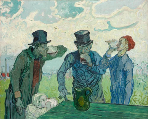 The Drinkers by Vincent van Gogh, painting, 1890