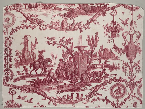 Fragments of Copperplate Printed Cotton by Christophe Philippe Oberkampf, textile, 1784-1794
