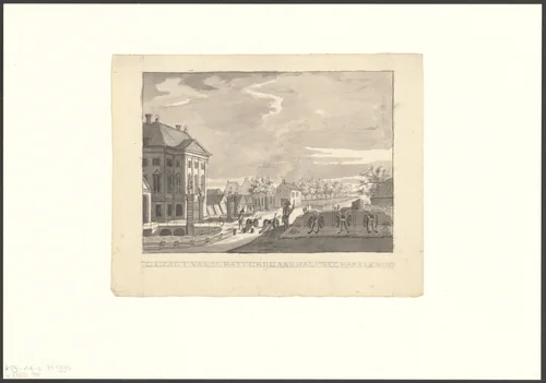 Gezicht op een batterij te Halfweg by anonymous, drawing, 1787-1899