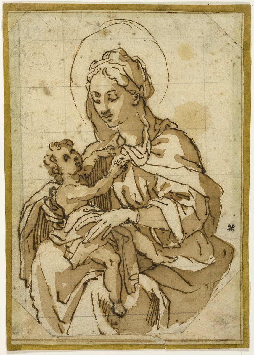 Virgin and Child by Francesco Vanni, drawing, 1589-1593