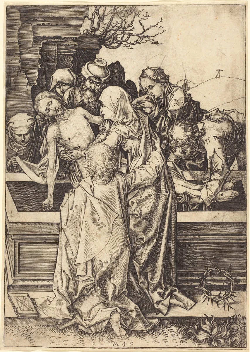 The Entombment by Martin Schongauer, print, 1480
