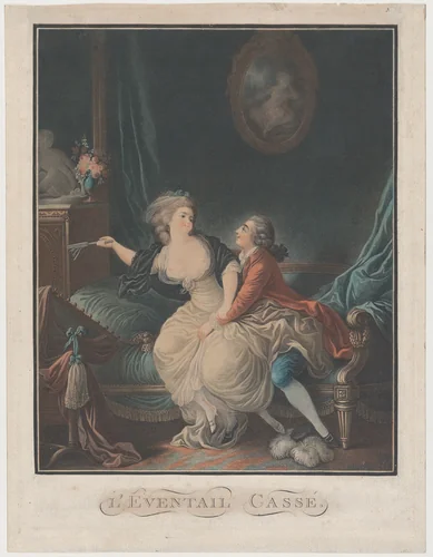 The Broken Fan by Louis Marin Bonnet, print, 1787-1793